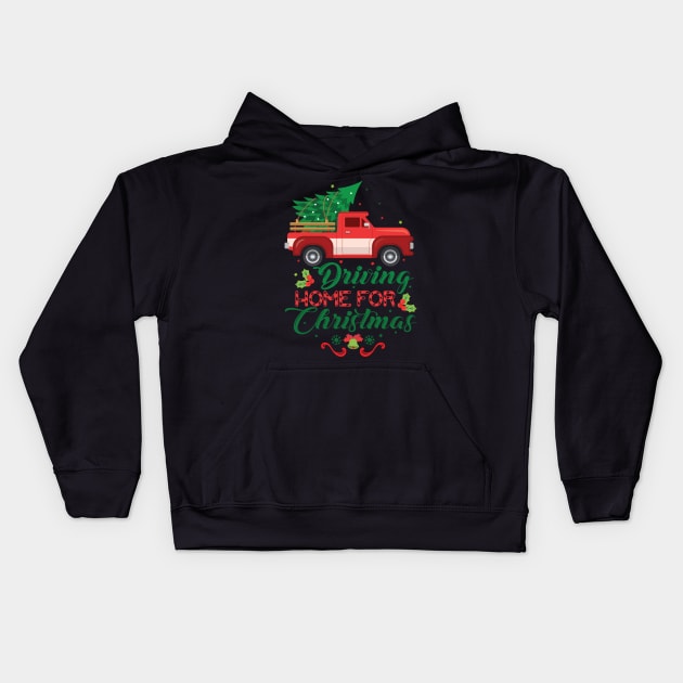 Driving home for Christmas Kids Hoodie by Sapfo